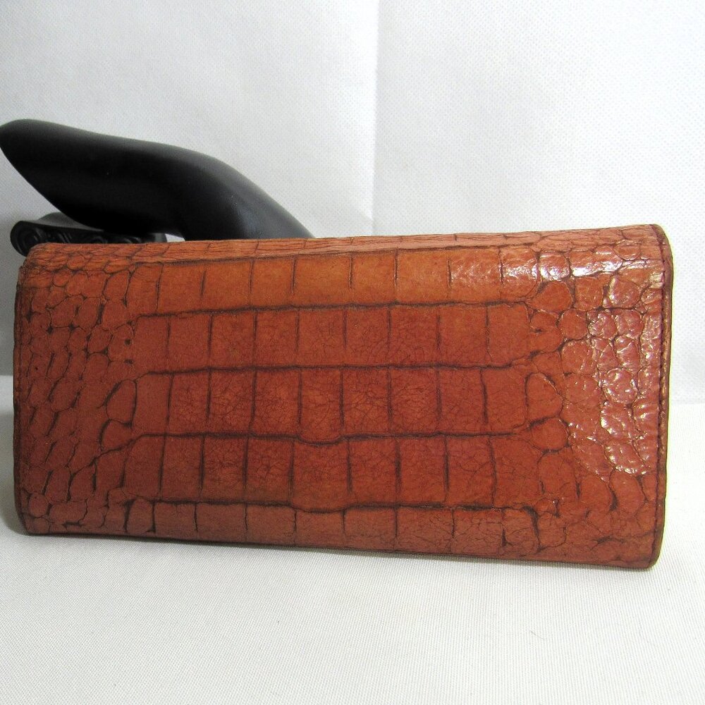 Miu Miu By Prada Long Croc Embossed Wallet, Used … - image 8